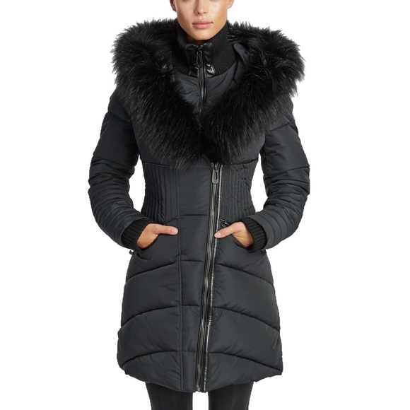 noize nicole faux fur trim parka